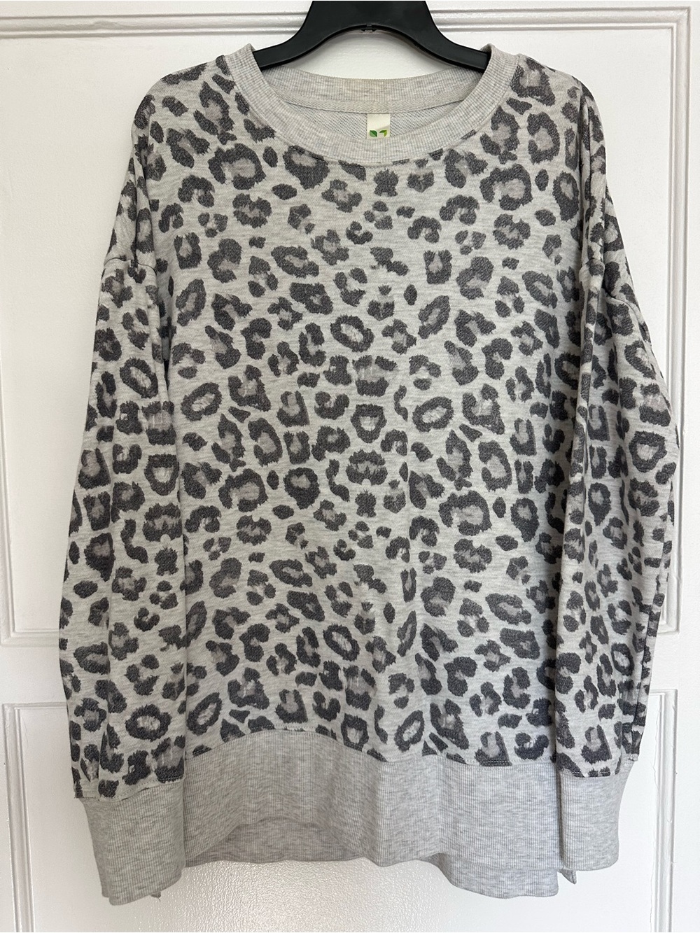 Gray Leopard Print Women’s Sweater
